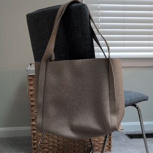 Ulta Beauty Pebbled Taupe Shoulder Tote